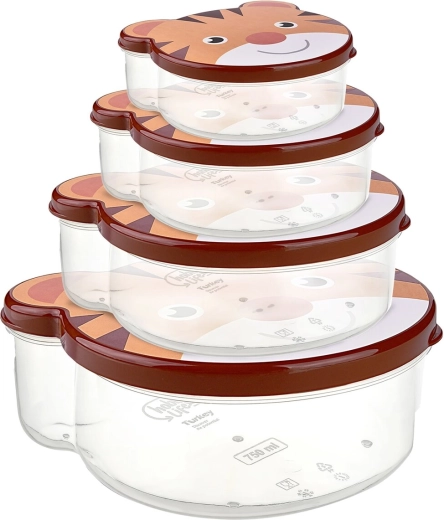 Set snackboxen Zoo tijger 4 stuks