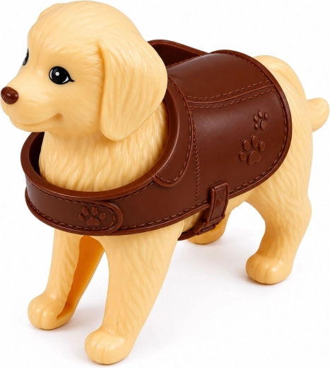 Grote hond en twee puppy’s voor realistische verzorging