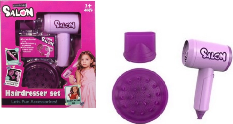 Kappersset met föhn en verwisselbare opzetstukken - 1 stuk