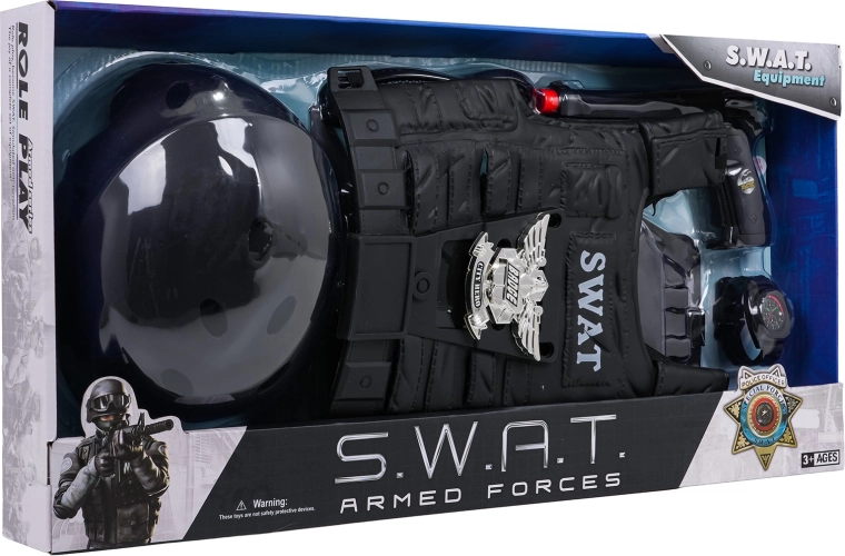 Zwarte SWAT-politie set voor kinderen