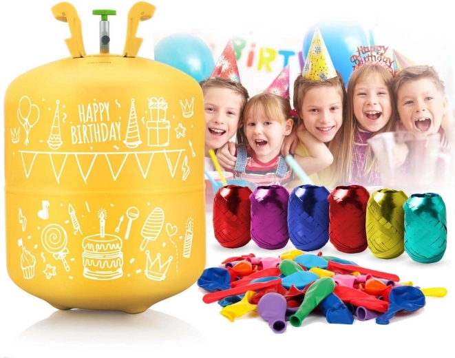 Alles-in-één: fles, 50 ballonnen en 60 m lint