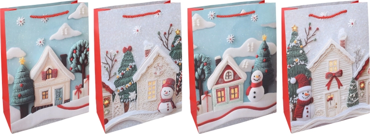 Kerstcadeautas L 30 × 40 × 12 cm - 1 stuk