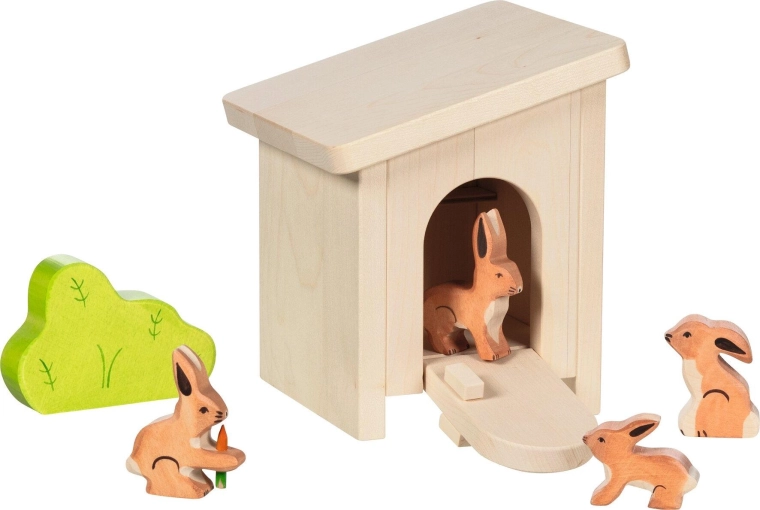 Knusse schuilplaats voor spelen met dierenfiguren