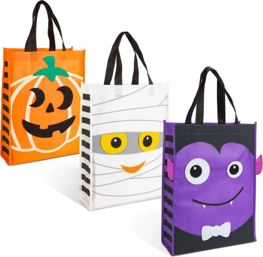 Halloween-cadeautas met vilten decoratie 40 × 30 cm - 1 stuk
