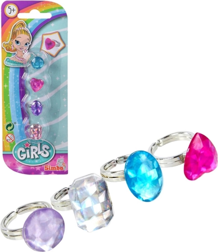 Simba Steffi Love kinderringen met edelstenen - 4 stuks