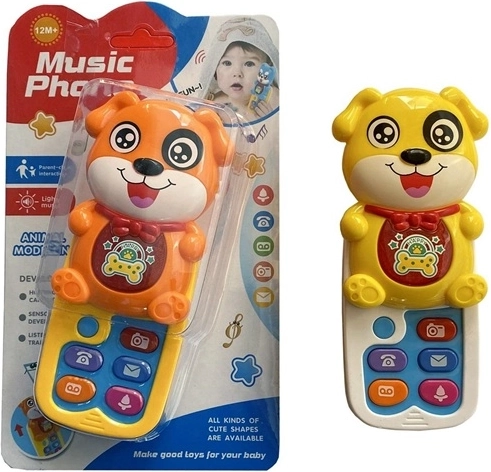 Muzikale kindertelefoon in de vorm van een hondje - 1 stuk