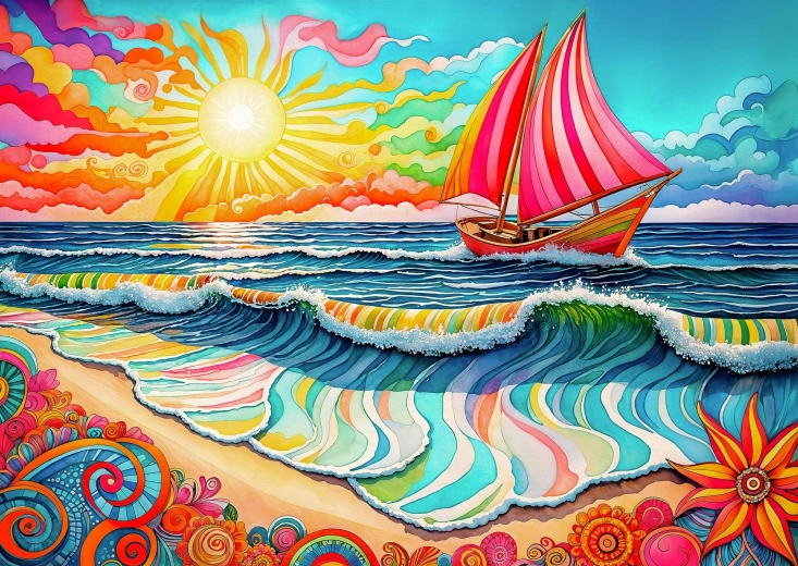Enjoy puzzel Vaartocht bij zonsopgang 1000 stukjes