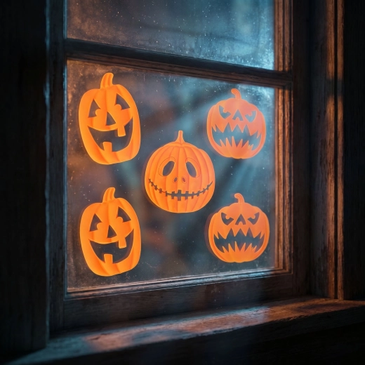 Halloween 3D-gelraamdecoratie met pompoenen, 9 stuks