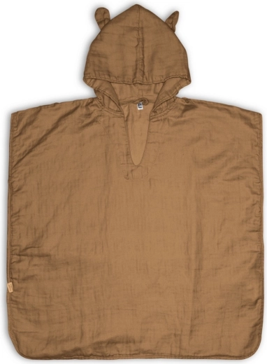 NuuRoo Flor mousseline poncho Iced coffee 3–4 jaar