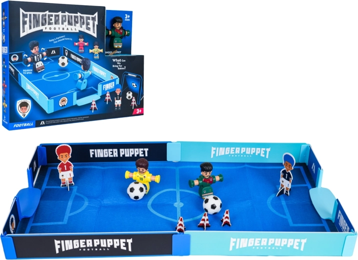 Voetbalspel met twee spelers, bal en veld