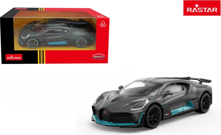 Metalen autootje Bugatti Divo 1:43 grijs Rastar - 1 stuk