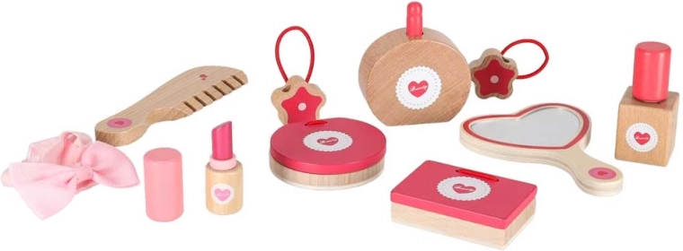 Houten accessoires voor veilig spelen met beautyrituelen