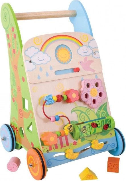 Houten actief loopwagentje voor in de tuin BIGJIGS BABY