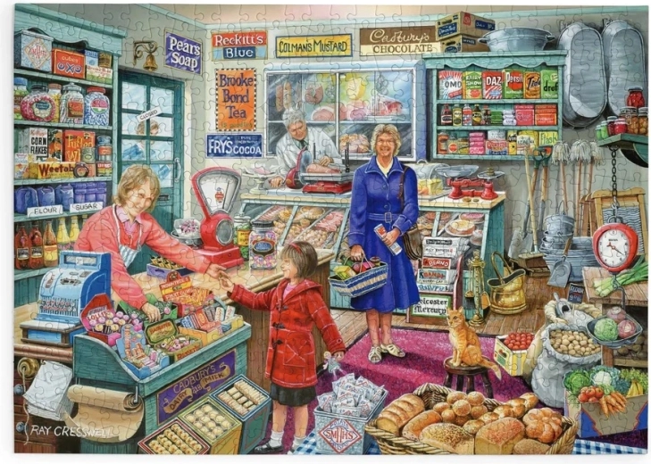 House of Puzzles Boodschappen doen in het winkeltje puzzel 500 extra grote stukjes