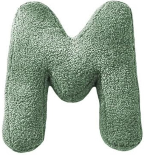 Mealini pluchen letter m groen - 1 stuk