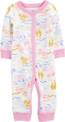 Carter's boxpakje zonder voetjes met drukknoopjes Sleep&Play Pink Palm voor meisjes, maat 56 (NB)