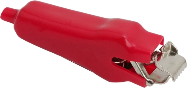Krokodilklem met rode PVC-isolatie