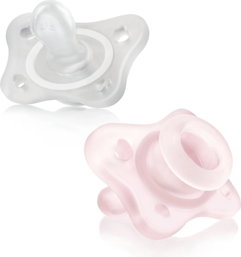 Chicco Physioforma Mini Soft volledig siliconen fopspeen 0–2 maanden voor meisjes 2 stuks