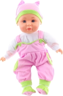 Pratende babypop 30 cm – roze outfit
