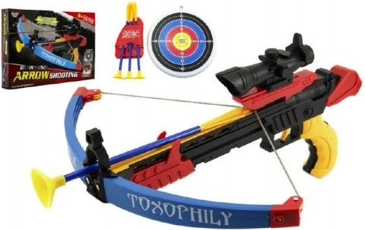 Kinderkruisboog met pijlen en doel 48 cm