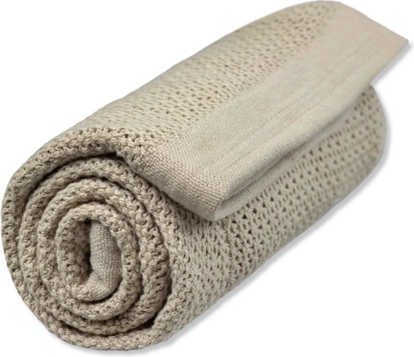 Vinter & Bloom deken soft grid organic pebble greige