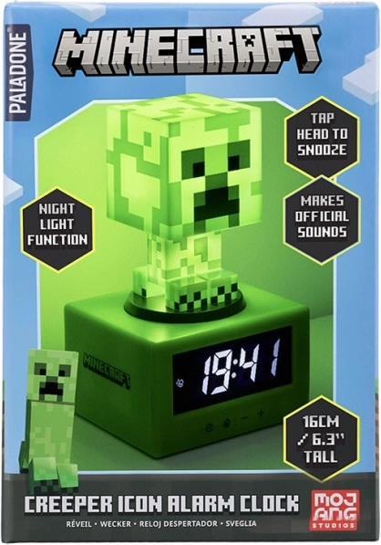 Minecraft Creeper wekker met nachtlampje 16 cm