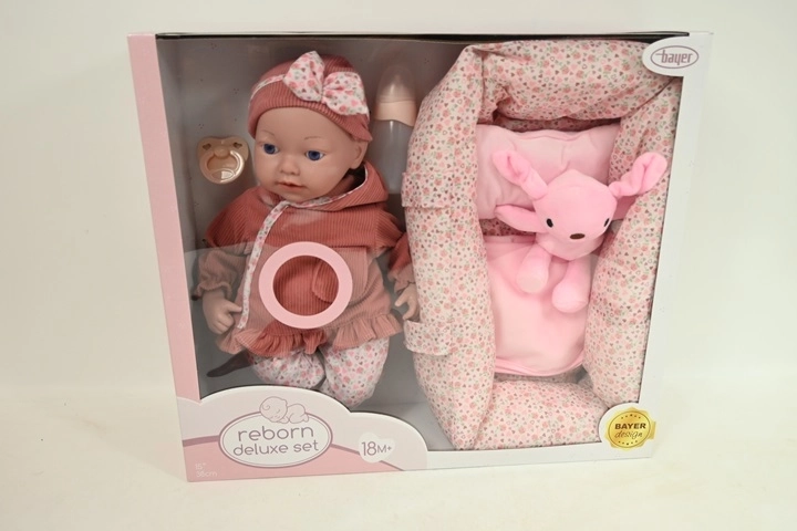 Bayer Reborn-pop 38 cm met draagzak