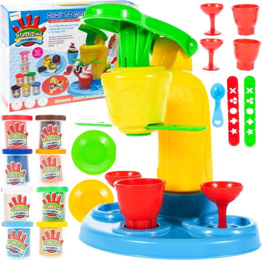 Klei-ijssalon met 6 bekers