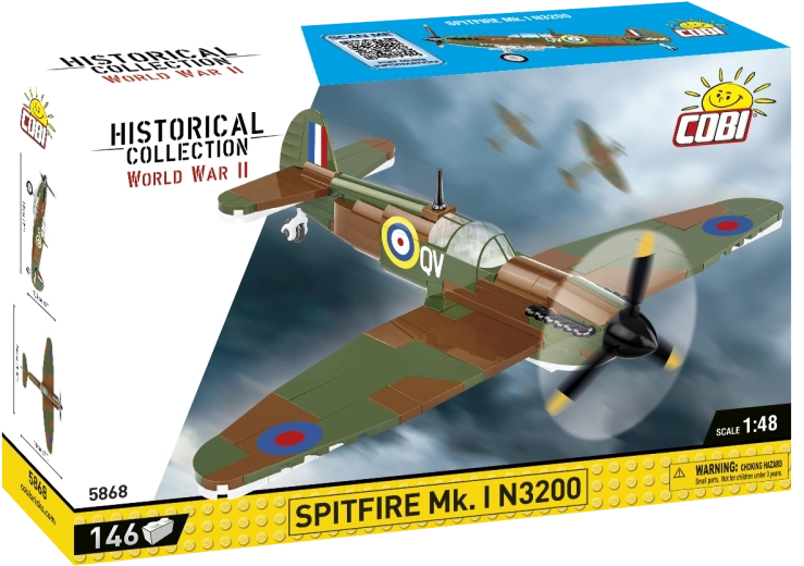 Cobi Spitfire Mk. I N3200 bouwset 1:48 (146 onderdelen)