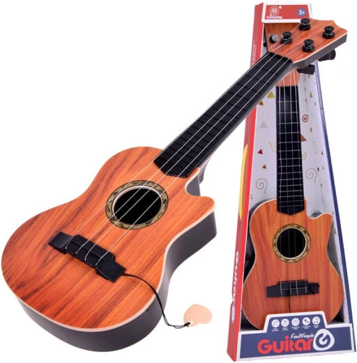 Kinder 4-snarige gitaar met plectrum - 1 stuk – Natuurlijk