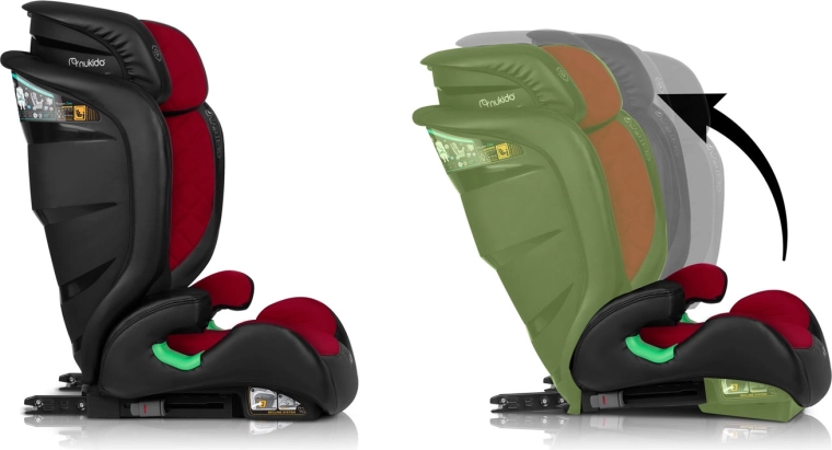 Groeit met je kind: 12 standen hoofdsteun + 2 hellingshoeken