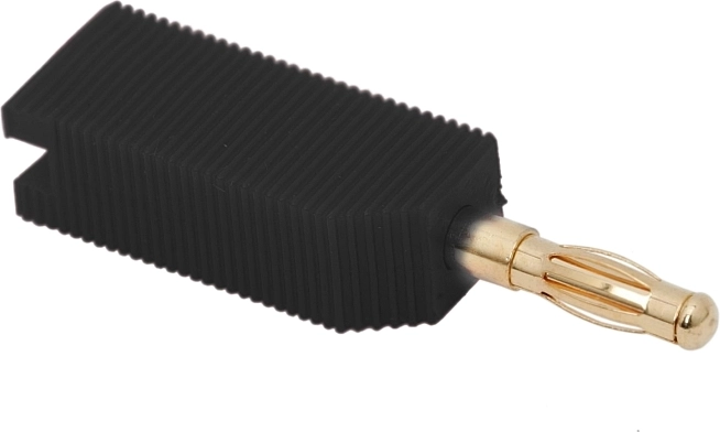 Vergulde banaanstekker 4 mm zwart