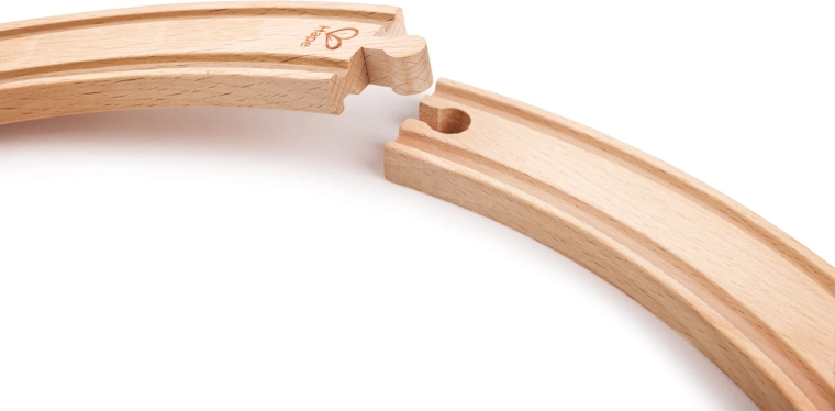 Houten lange gebogen rails
