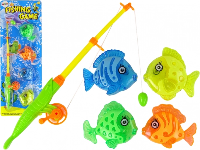 Visspel met hengel en 4 magnetische visjes