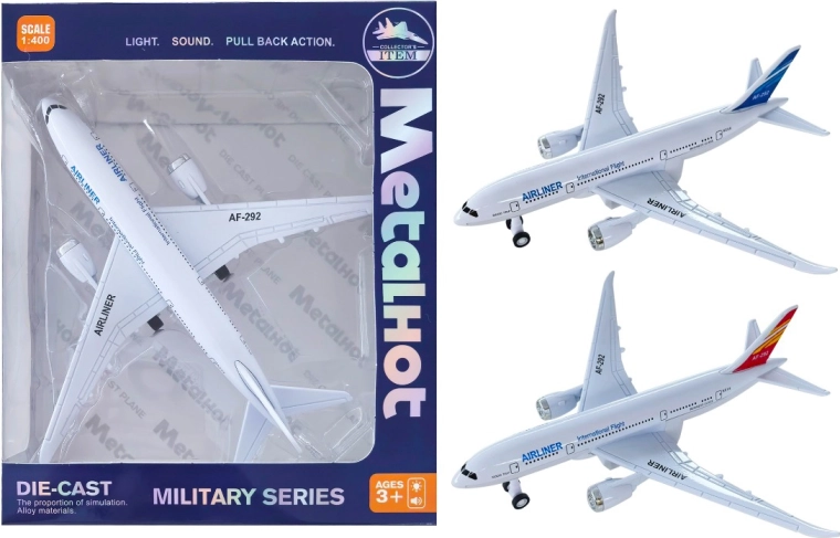 Metalen model passagiersvliegtuig Airliner 1:400 met licht en geluid