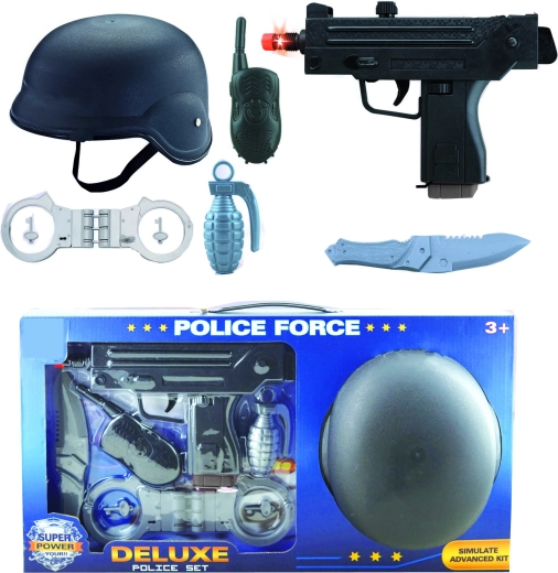 Politie-machinepistool met uitrusting – set van 6 stuks