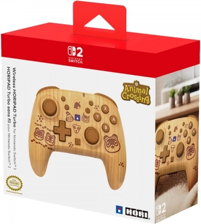 Draadloze controller HORIPAD Turbo Animal Crossing Wood Brown voor Nintendo Switch