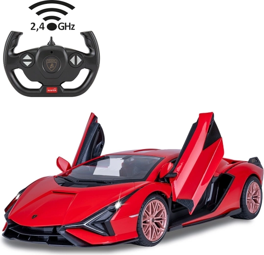 Jamara Lamborghini Sián FKP 37 RC-auto 1:14 rood 2,4 GHz met LED en handmatig te openen deuren