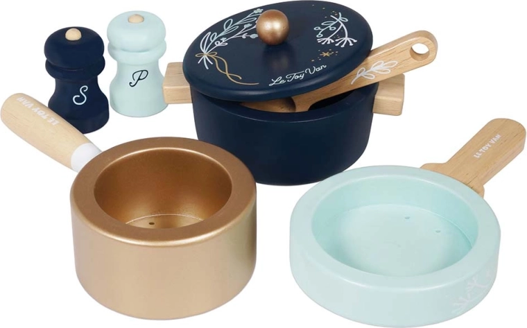 Le Toy Van houten set pannen en keukenaccessoires voor kinderen