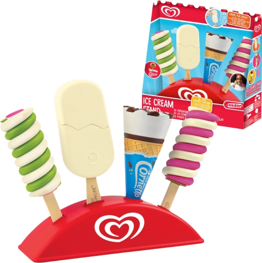 Casdon Algida speelset ijsjes met displaystandaard (Twister, Cornetto en Magnum)