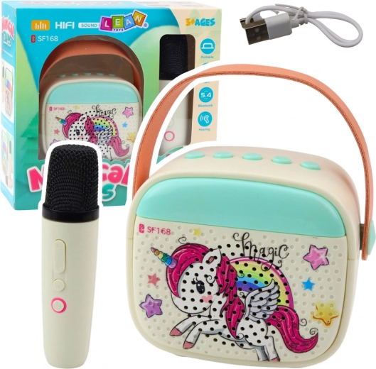 Karaokeset voor kinderen met eenhoorn en Bluetooth-microfoon