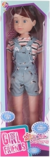 Lopende pop brunette 80 cm