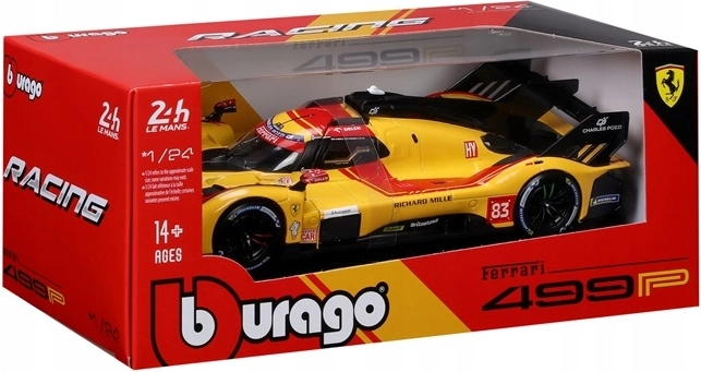 BBU Ferrari Racing 499P Le Mans geel automodel 1:24