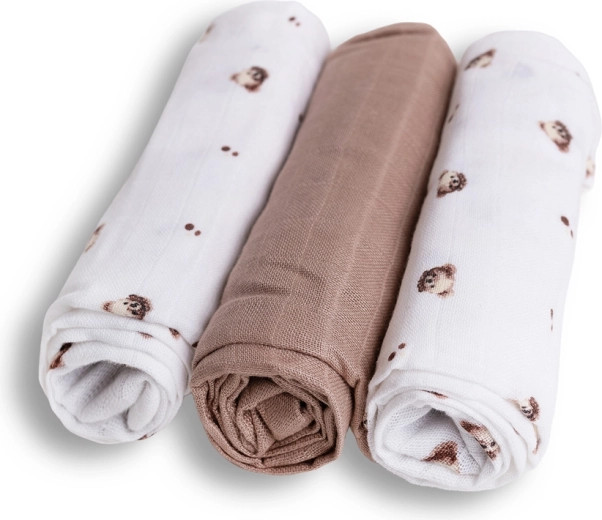 Babymatex bamboe luiers beertje 70 × 70 cm (3 stuks)