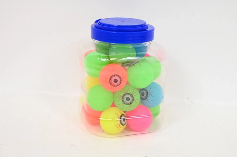 Rubberen stuiterbal „oog“ (26 stuks in pot)