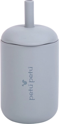 PETÚ PETÚ Eli siliconen beker met rietje dusty blue