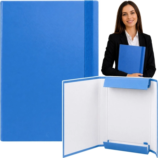 Blauwe documentenmap met flappen A4 met elastiek, hard - 1 stuk