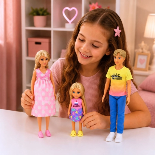 Familieset van 3 poppen