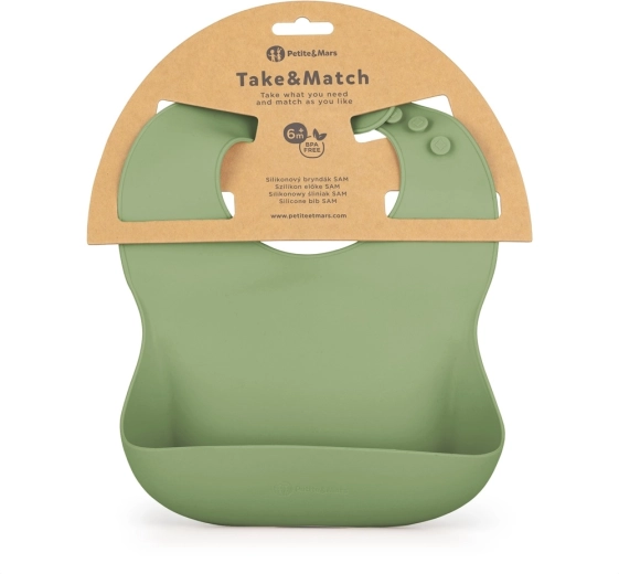 Siliconen slabbetje Petite&Mars Take&Match sweet pea 6m+