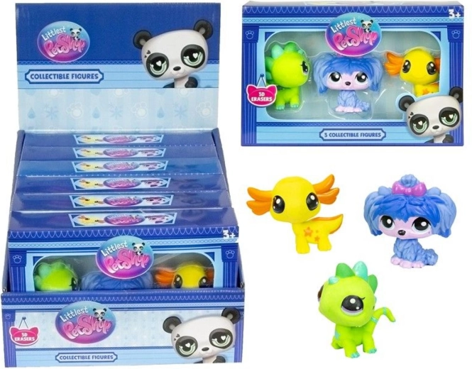 Gumfiguurtjes LITTLEST PET SHOP – set van 3 stuks